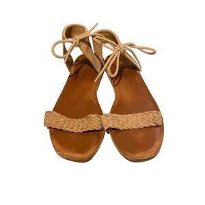 Lucky Brand Adannta Ankle Tie Sandal In Cashew Leather